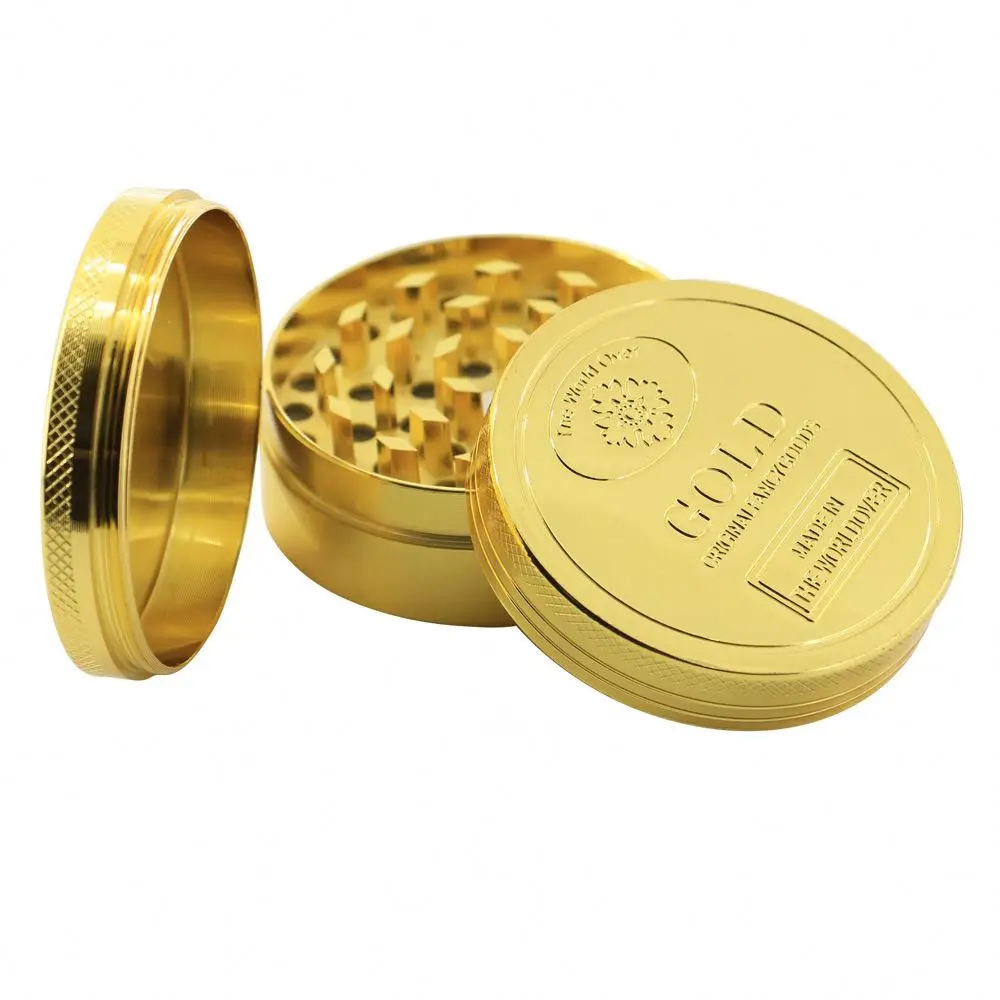 
High quality glod herb grinder moledor 52mm 4 parts weed herb grinder tobacco 