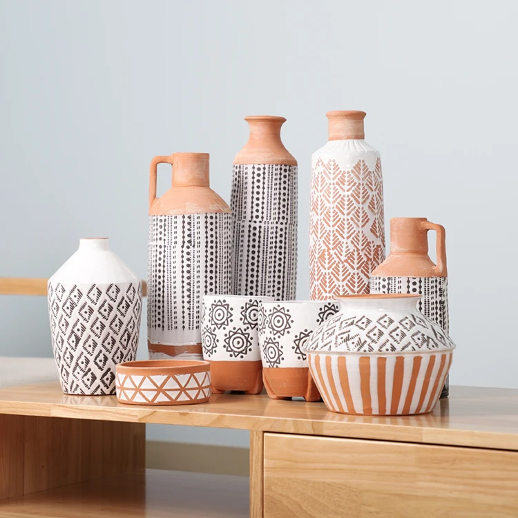 Promotional custom logo unglaze indoor outdoor terracotta pot garden supplies ceramic plant pots