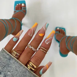 Быстрая доставка, накладные ногти в гробе балерины, долговечный искусственный пресс на ногти от производителя Oem