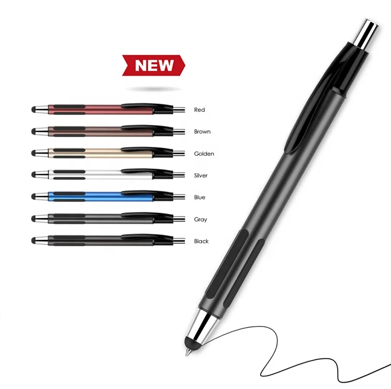 Wholesale custom logo ball pen metal stylus pen capacitive touch screen same side ballpoint pens with customize logo promotional