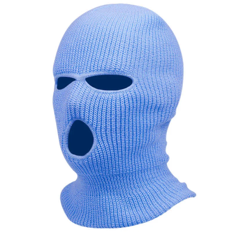 RTS Wholesale Vintage Acrylic Knit Full Face Cover Ski Mask 3 Hole Balaclava Hats With Custom Logo Outdoor Cycling Winter Hats