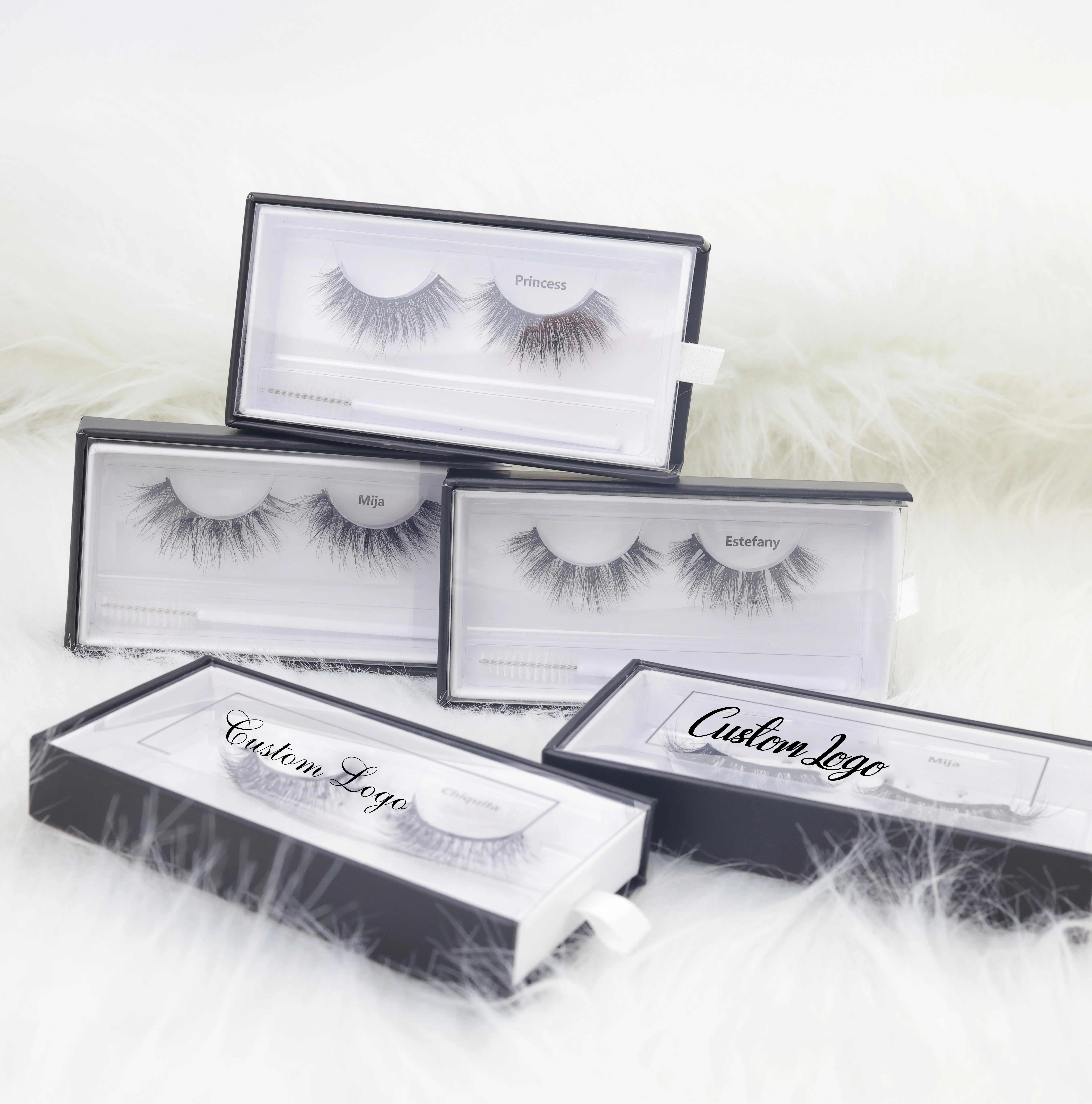 3D real mink eyelash private label full strip short real fur lashes custom packaging real mink eye lash wholesale