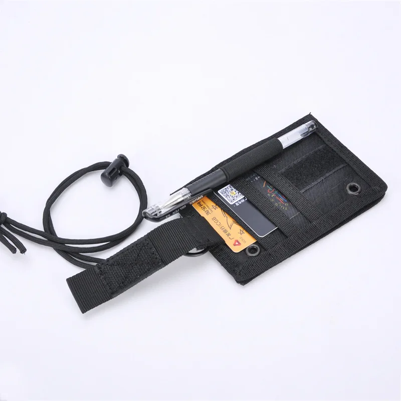 Adjustable ID Organizer Wallet Hook and Loop Badge Holder Tactical ID Card Case