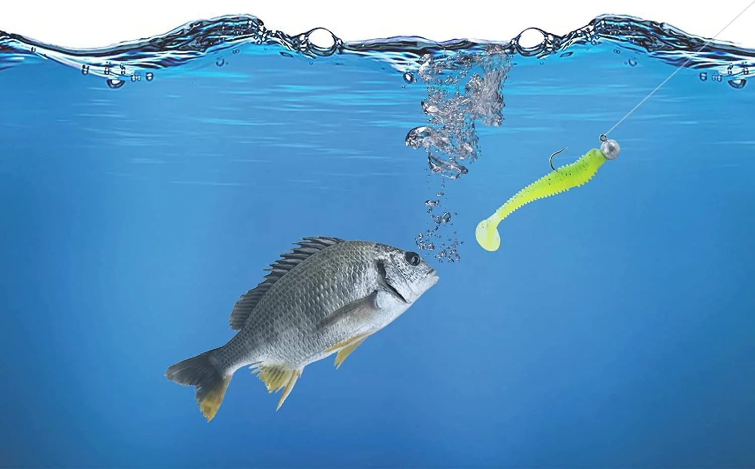 Paddle Tail Swim baits Two-Tone Color Swim Baits one color 50 Pcs Fishing Worms Soft Plastic Bass Lure Baits