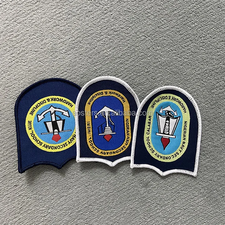 Iron on Custom Soccer Team Name Logo Machine Woven Sport Fabric Patch and Badge for Uniform Clothing