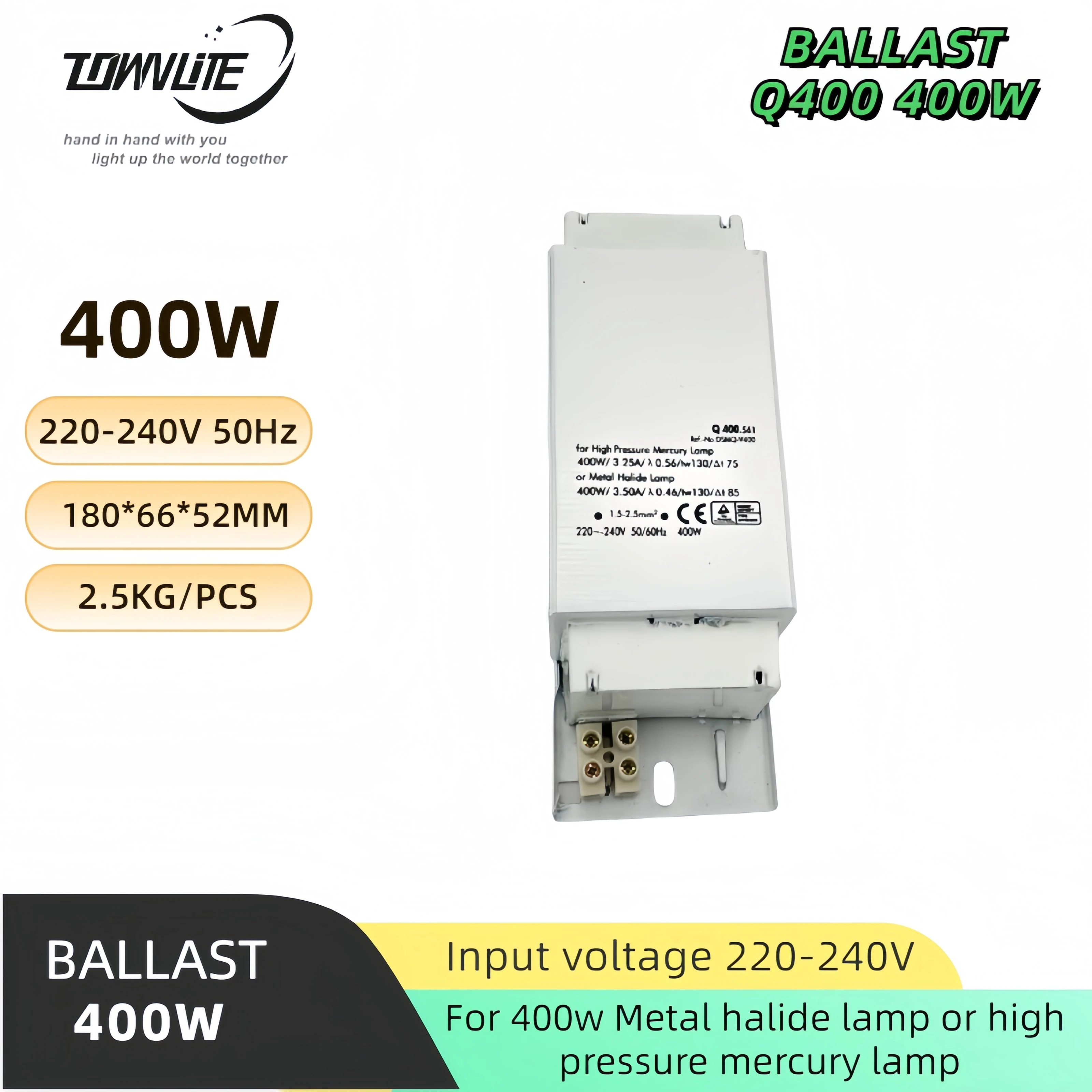 Excellent workmanship and durability for 400w metal halide lamp mercury lamp inductor ballast 3.25A