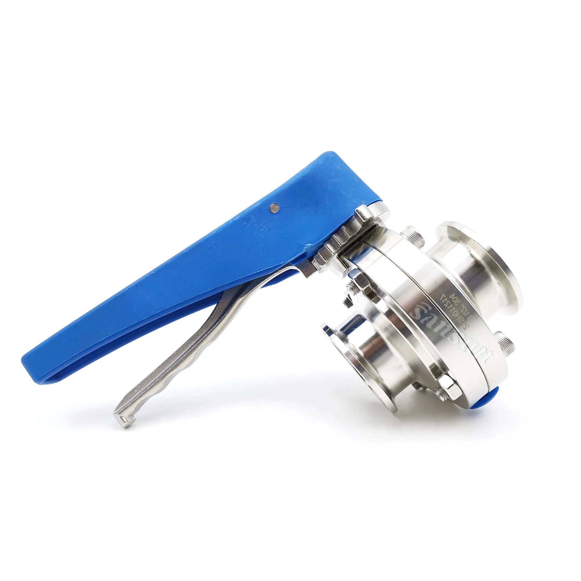 Китай санитарно-гигиеническая нержавеющая сталь Три зажим клапан-бабочка пластиковая ручка Лучшая цена