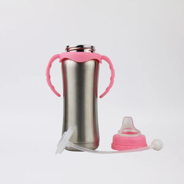 
Food grade 230ml double wall insulation baby nursing stainless steel feeding water bottles with nipple 