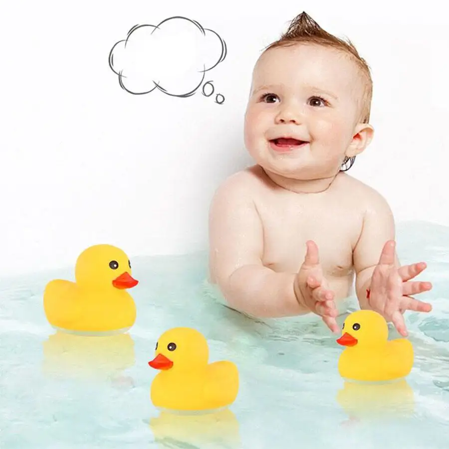 Wholesale Squeeze Yellow Bulk Rubber Duck Toys Kids Shower Swimming Bath Toy Sound Floating Ducks For Baby