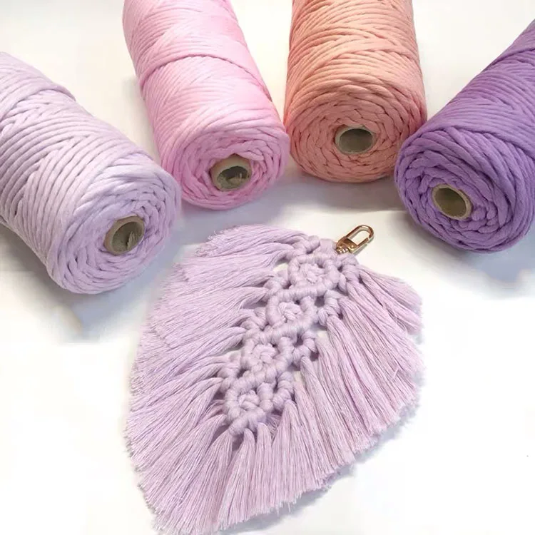 Шнуры для макраме, 4 мм, хлопковый шнур makramee, 3 мм, один поворот