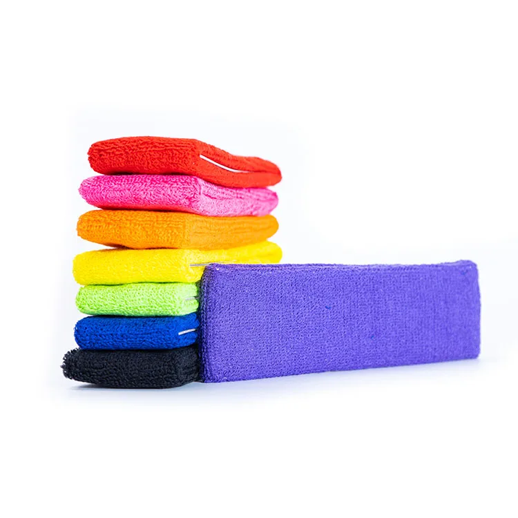 Customized logo colorful fast absorption tennis sweatbands sweat headband