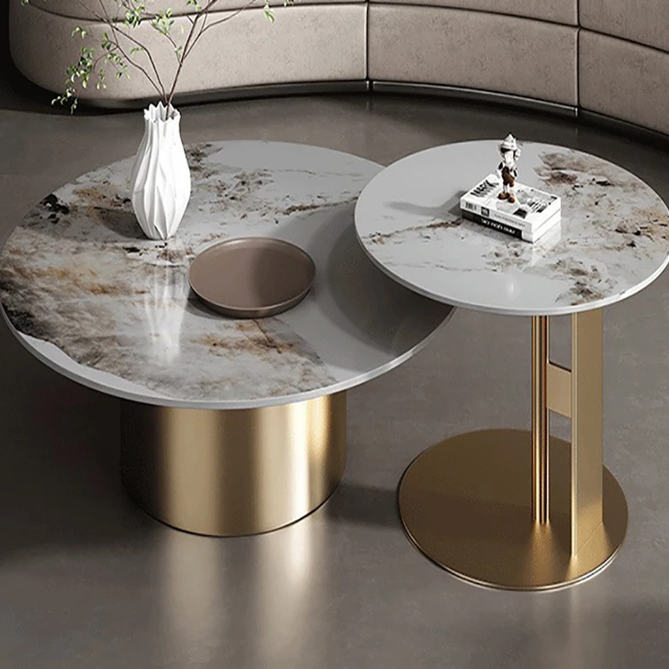 Wholesale high quality gold kylin durable coffee table luxury coffee table golden stainless steel base tea table