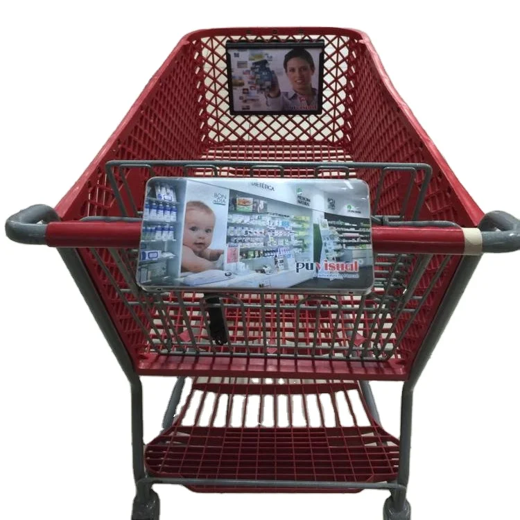 MOQ 100 PCS NEW Large Size shopping cart handle advertisement board, supermarket cart handle advertising display boards