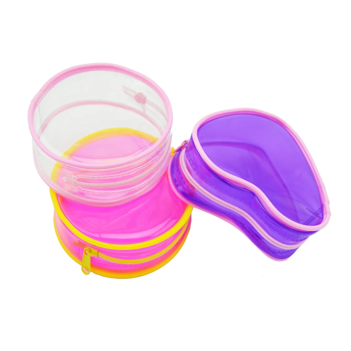 Hot Sale Korean Fashion Custom Printed Automatic Mini Gift Different Shape Plastic Heart Shape Cosmetic Mini Bag