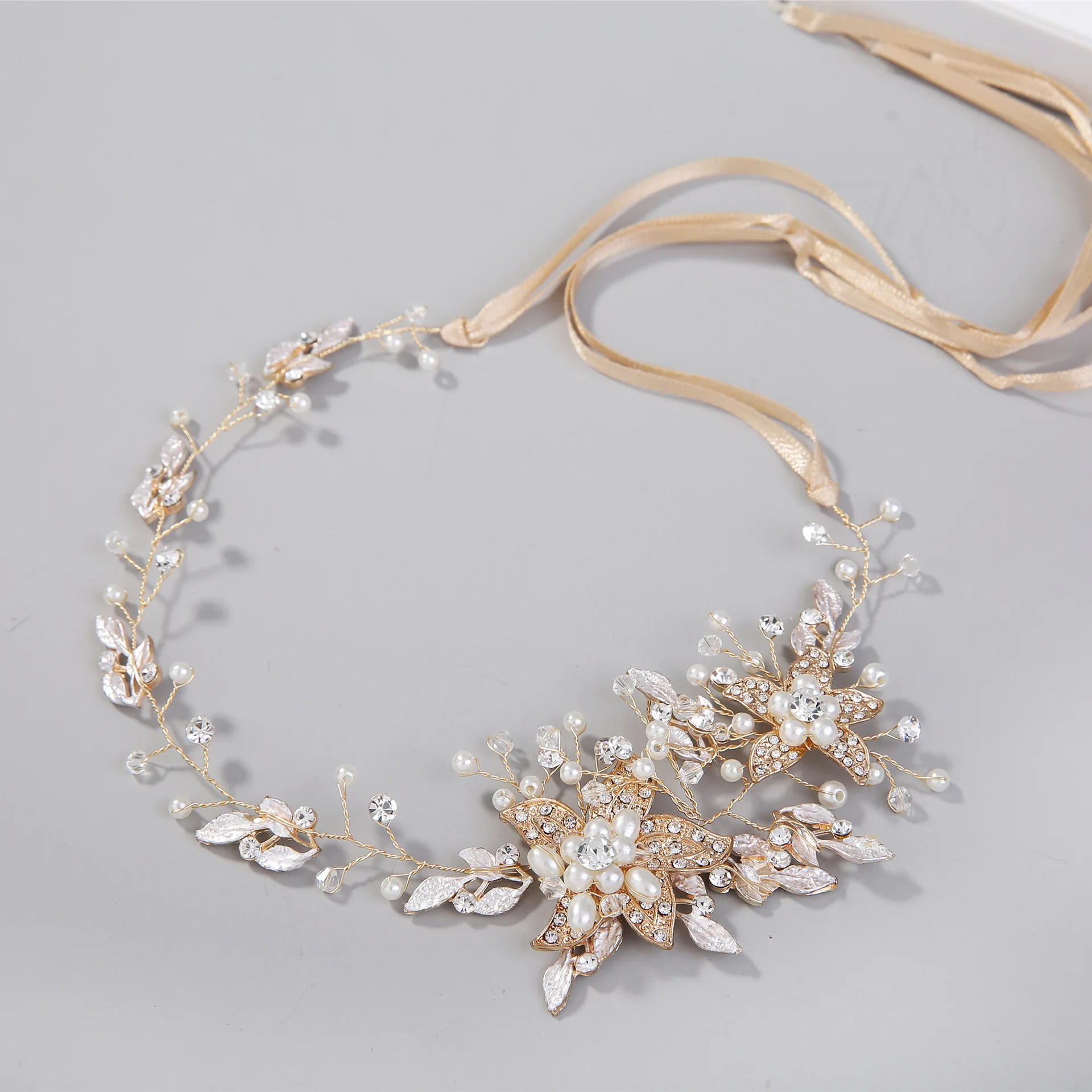 European-style Bridal Headwear Gold and Silver Rhinestone Alloy Handmade Hot-selling Jewelry  Bride Wedding Hair Accessories