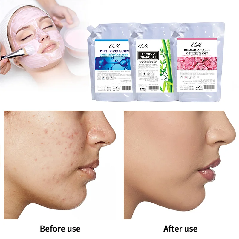 Rose Hyaluronic Acid Hydro Jelly Facial Mask Powder Collagen Vitamin C Peel off Rubber Face Mask