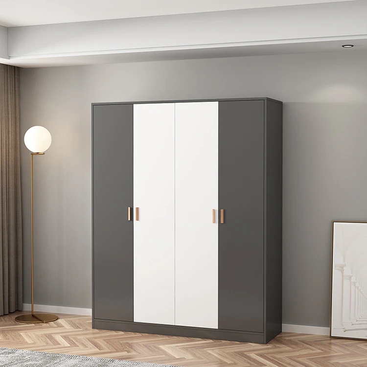 Nordic Organizer Bedroom Furniture White Black Storage Closet Wooden Modern Wardrobe
