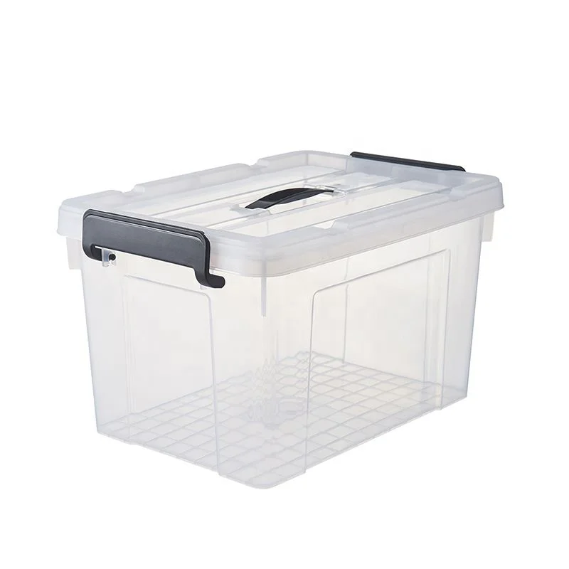 Plastic boxes with lids plastic moving box with handle storage box plastic transparent