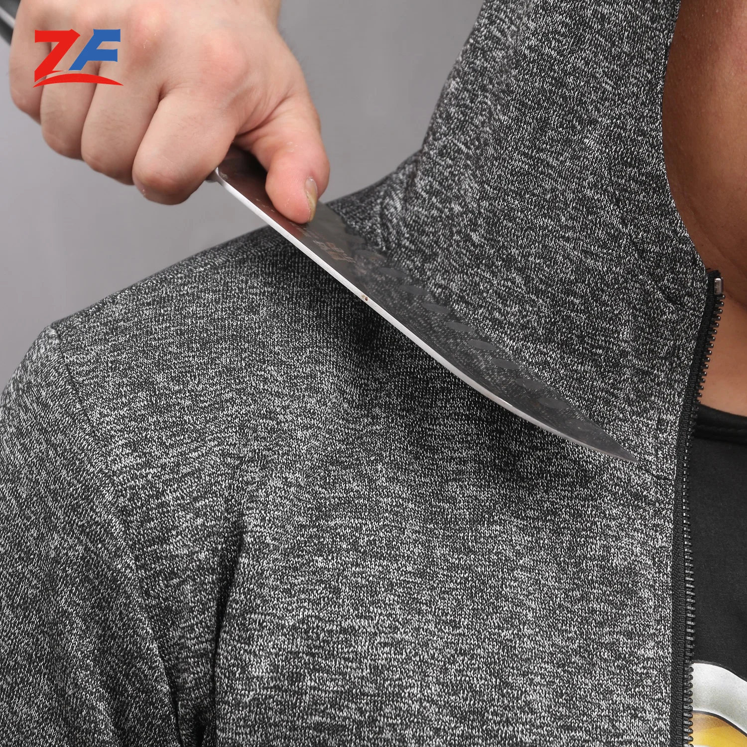 Zhongfu Coverall  Gray Color Men Ansi 4 Level  Men Shirts cut resistant clothing long sleeve anti knife sweater clothing