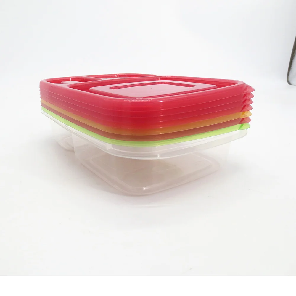 
Plastic Food Storage Containers 3 Compartment Meal Prep Containers Bento Lunch Box 