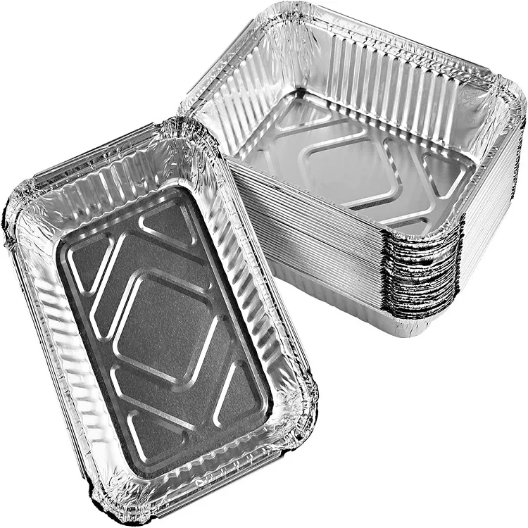 1000 Pcs Aluminium Container Food Tray Supplier with Lid Factory Direct  Takeaway Aluminum Dishes Aluminum Foil Food Lunch Box