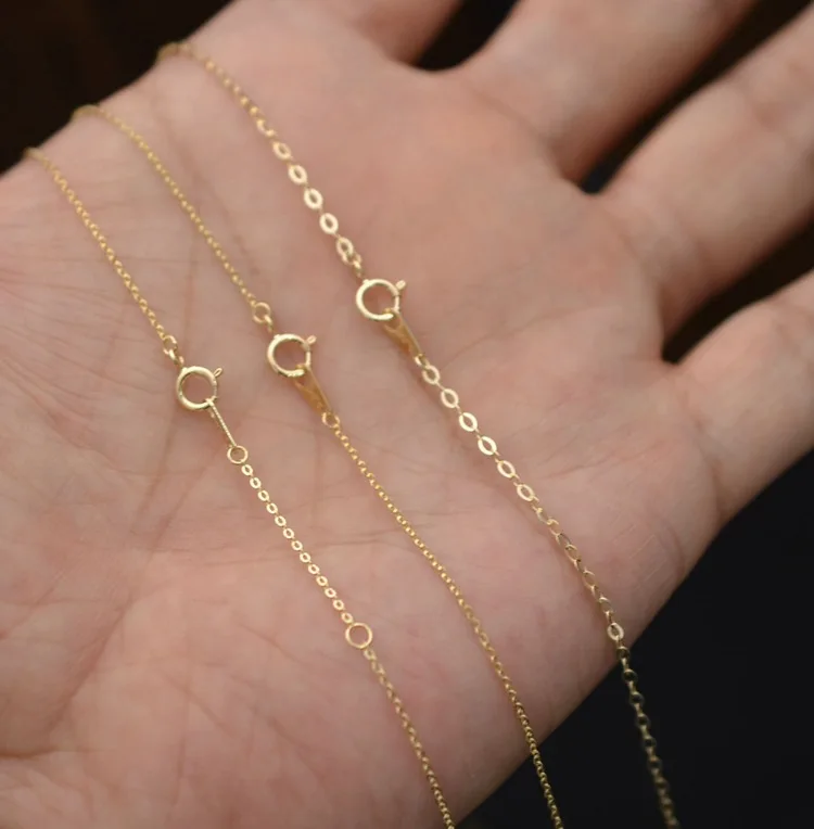 xjy Factory price kolye 10k 14k solid real gold  fine jewelry more size gold chain necklace