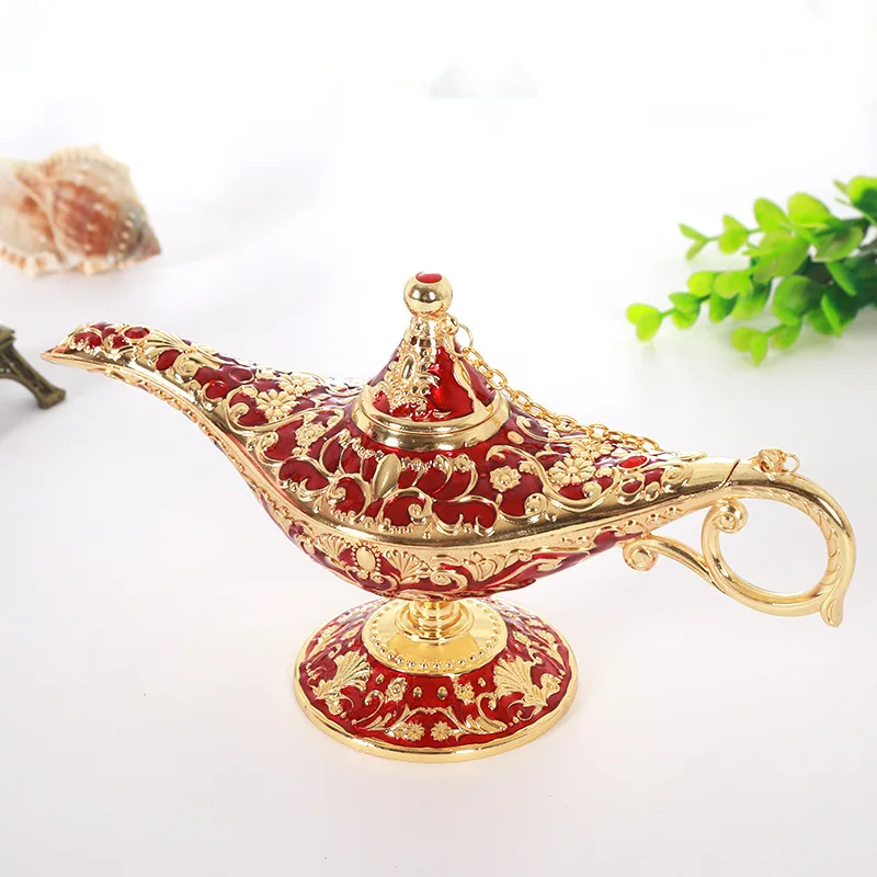 Large sized Factory Wholesale New Aladdin Magic Lamp Metal Exquisite Wishing Lamp Home Hotel Ornament
