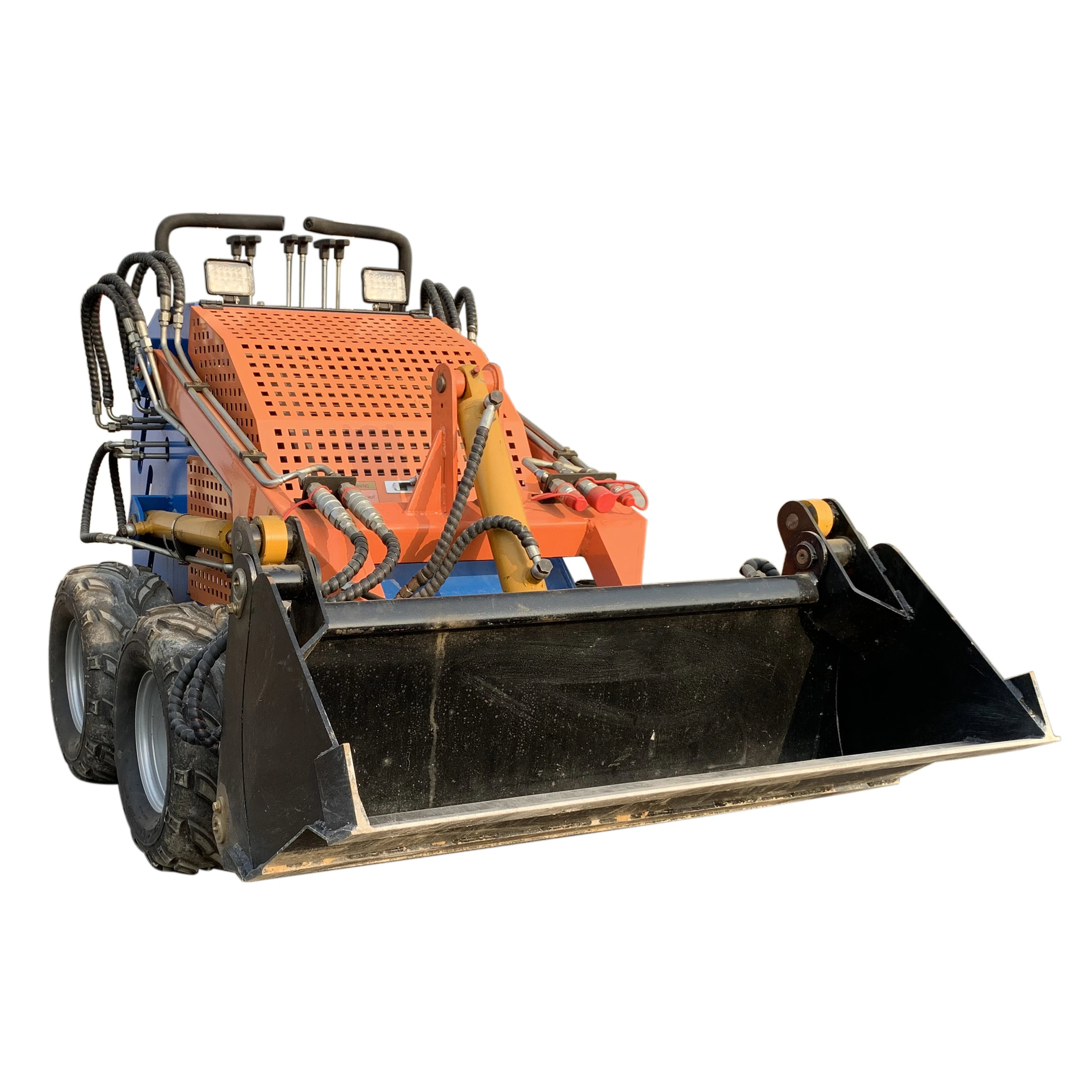 cheap price big flow wheel or track skid steer loader petrol engine mini loader made in China factory