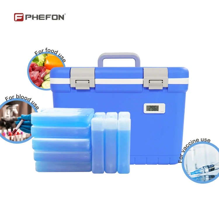 Phefon vaccine transport cooler with thermometer insulated ice chest box