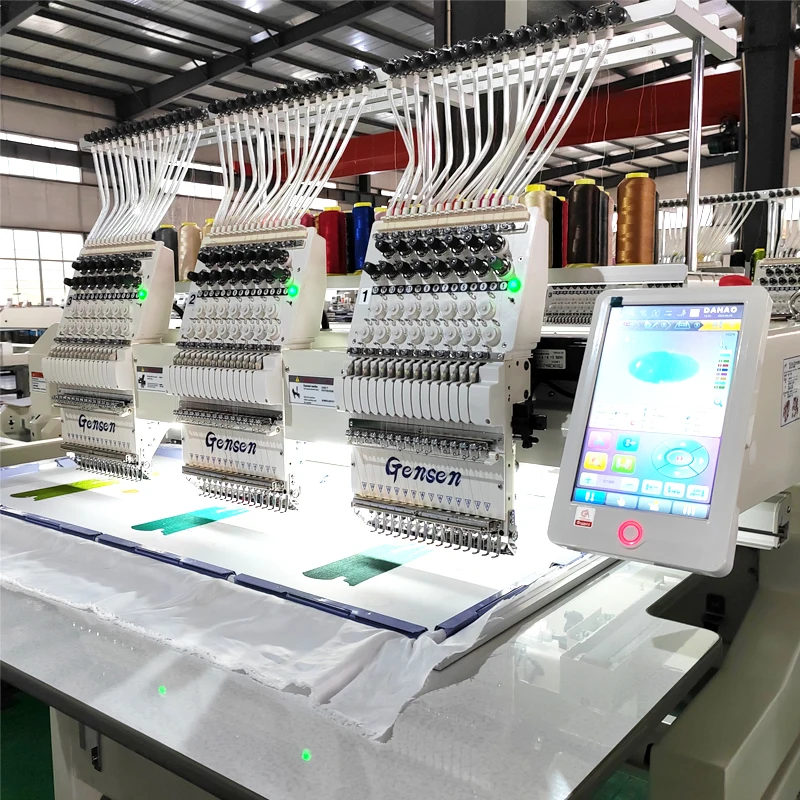 Thick frame high quality cap flat logo embroidery equipment dahao computer computerized 3 heads embroidery machine