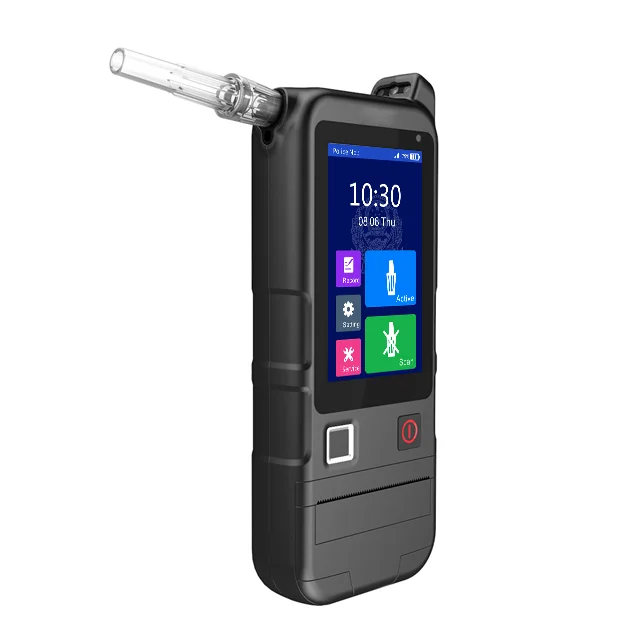 AlcoStop 800T Advanced Electrochemical Sensor 4.0 Inch Touch Screen Wireless Inbuilt Printer Alcohol Tester Breathalyzer