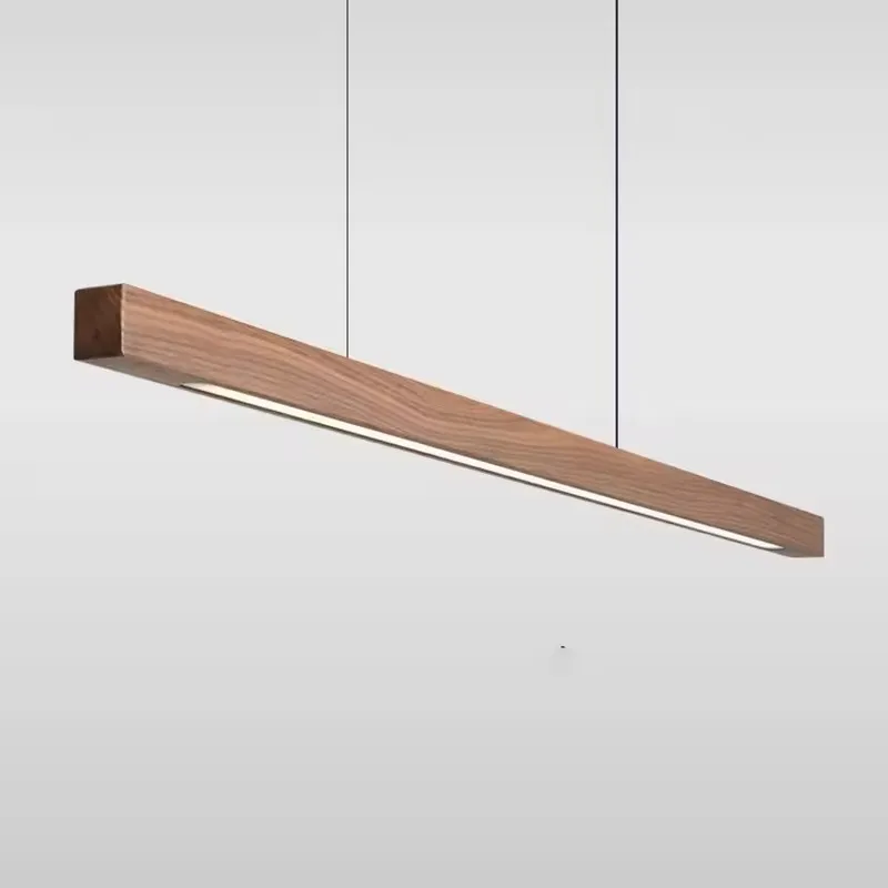 Modern Wood LED Pendant Lights Minimalist Wooden Chandeliers Hanglamp Lighting For Dining Room Study Bar Luminaire Suspension