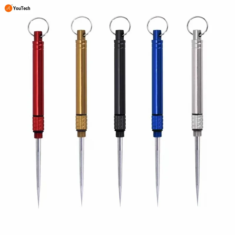 Stainless steel toothpick  toothpick holder Portable key pendant Metal toothpick multi-function