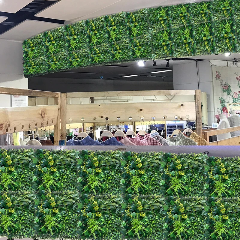 50*50cm Artificial Plant Wall Panels Lawn Plastic Hanging Artificial Grass Wall for Interior Wall Decoration