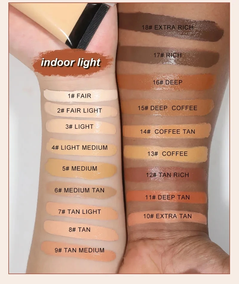 Private Label  Foundation And Concealer 2 in 1 Matte Full Coverage Liquid foundation For Dark Skin
