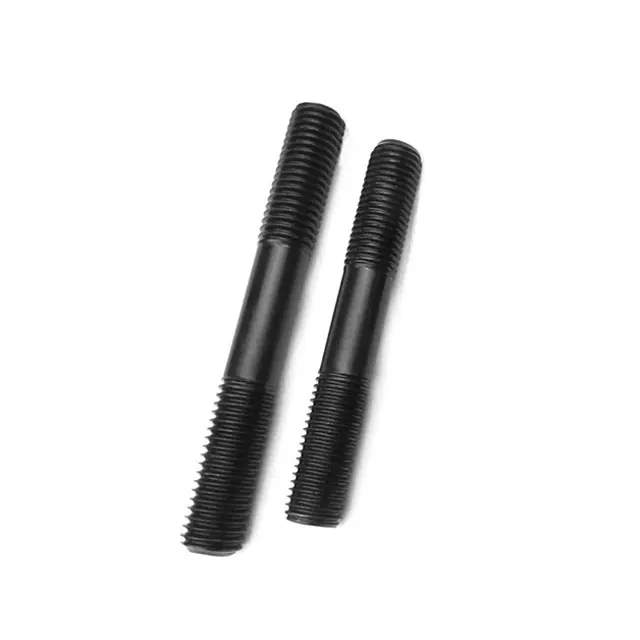 High strength black stud bolt custom thread length rod fastener supplier