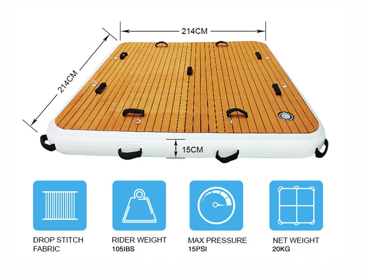 high quality yacht dock leisure island inflatable fishing/swimming platform floating water platform for sea