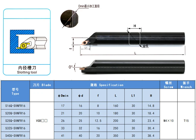 SYCREATE S16Q-SVNFR16 Best Sale Live Tool Cnc Holder Lathe Machine Cutting Tools Kit