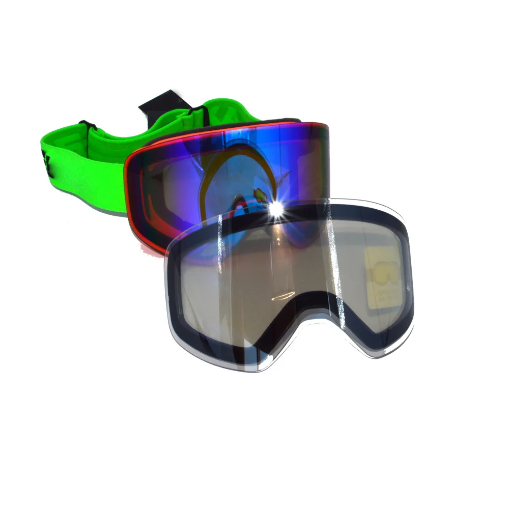 Multiple Color TPU Frame PC Lens Ski Goggles Glasses Elastic Straps Goggles Snowboard Impact Resistant Sport Snow Goggles Custom