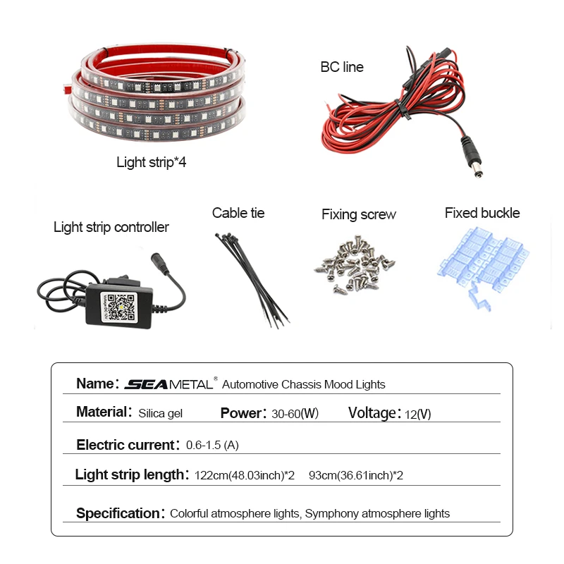 APP Underbody 12V Colorful Atmosphere Others Car Light Accessories Car Underglow Light