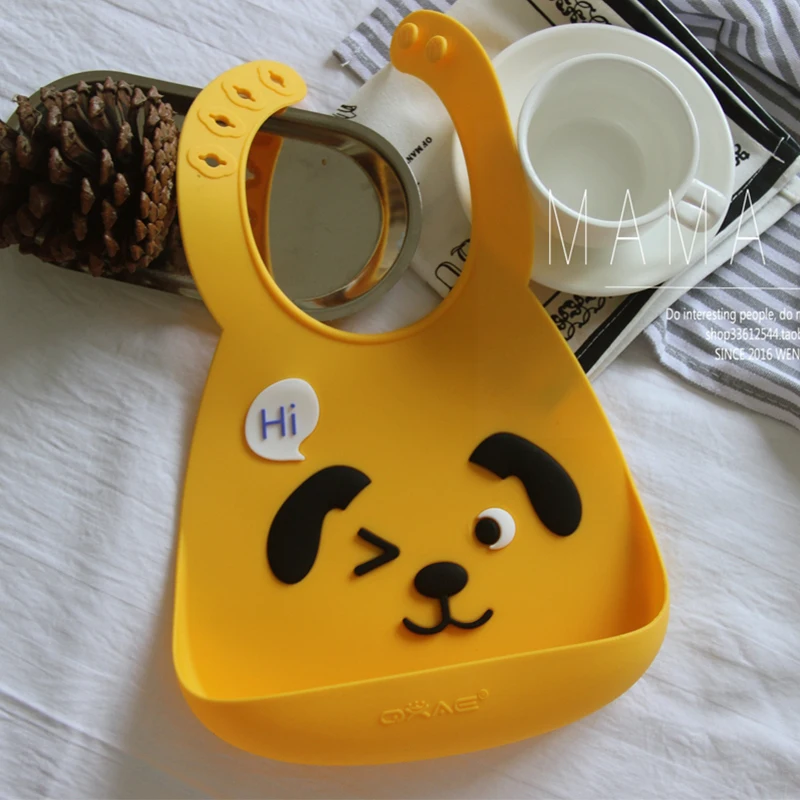 Babero de silicona sin BPA para baby ajustable impermeable para Saliva goteo suave comestible toalla para Saliva bufanda pig bib