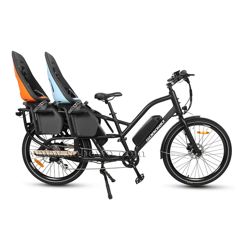 Sobowo C19 longer luggage carrier for more features 26 inch 7 speed double lithium battery Electric Cargo Bikes  ebike bicycle