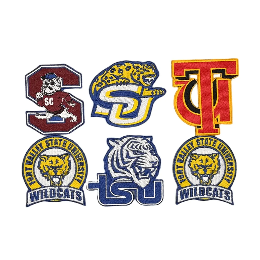 Custom Badge Embroidery Patch Iron On Patch Applique For Clothing Woven Letter Full Embroidery Badge Patches