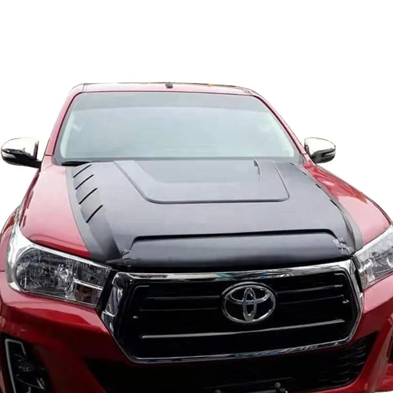 YCSUNZ ABS Black Bonnet Scoops Hood full cover  accessories for Toyota  Hilux Rocco 2018 2019 car accessories