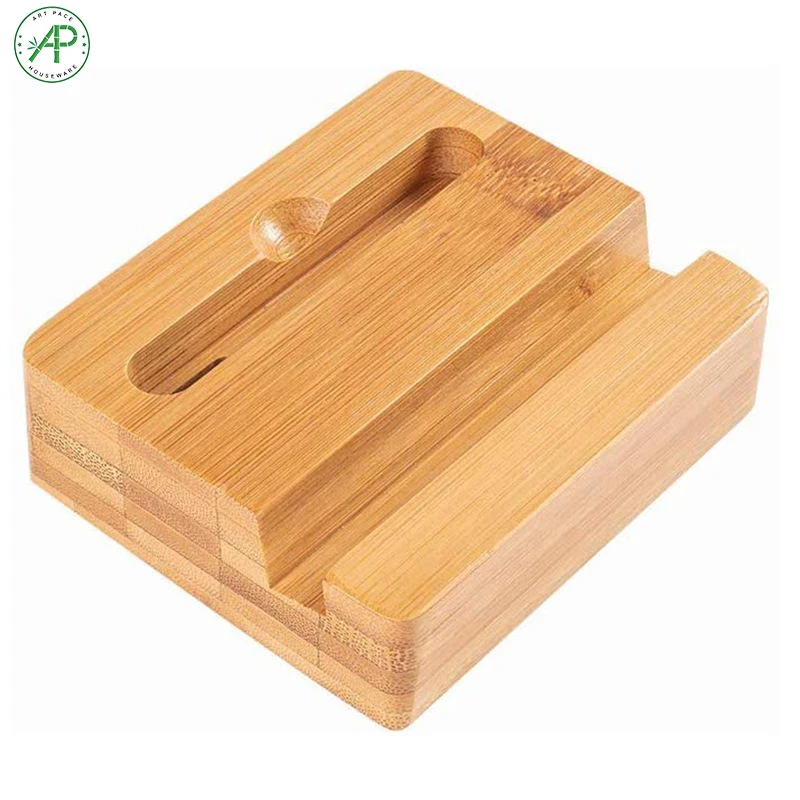 Wholesale Cheap Bamboo Cell Phone Holder with Sound Amplifier for Desk