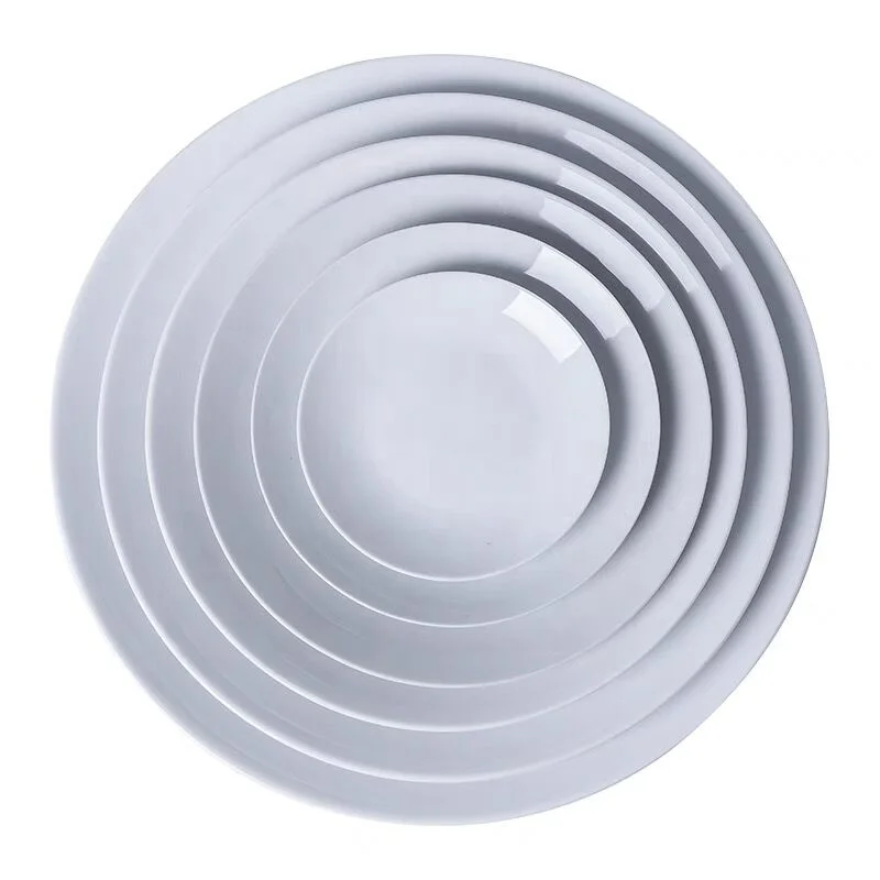 Home restaurant  dinner dishes plates,  solid white chinese melamine plates