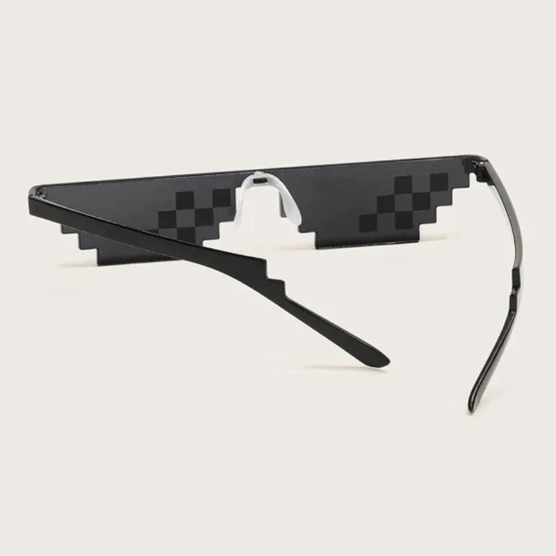Unisex New Deal with it Glasses Thug Life Glasses Pixel Women Men Sunglasses Black Mosaic Sun Glasses