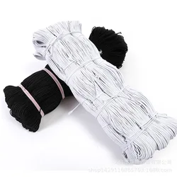 Customized Garment Polyester Rope Stretch Round Cord Wrapped Elastic Drawstring