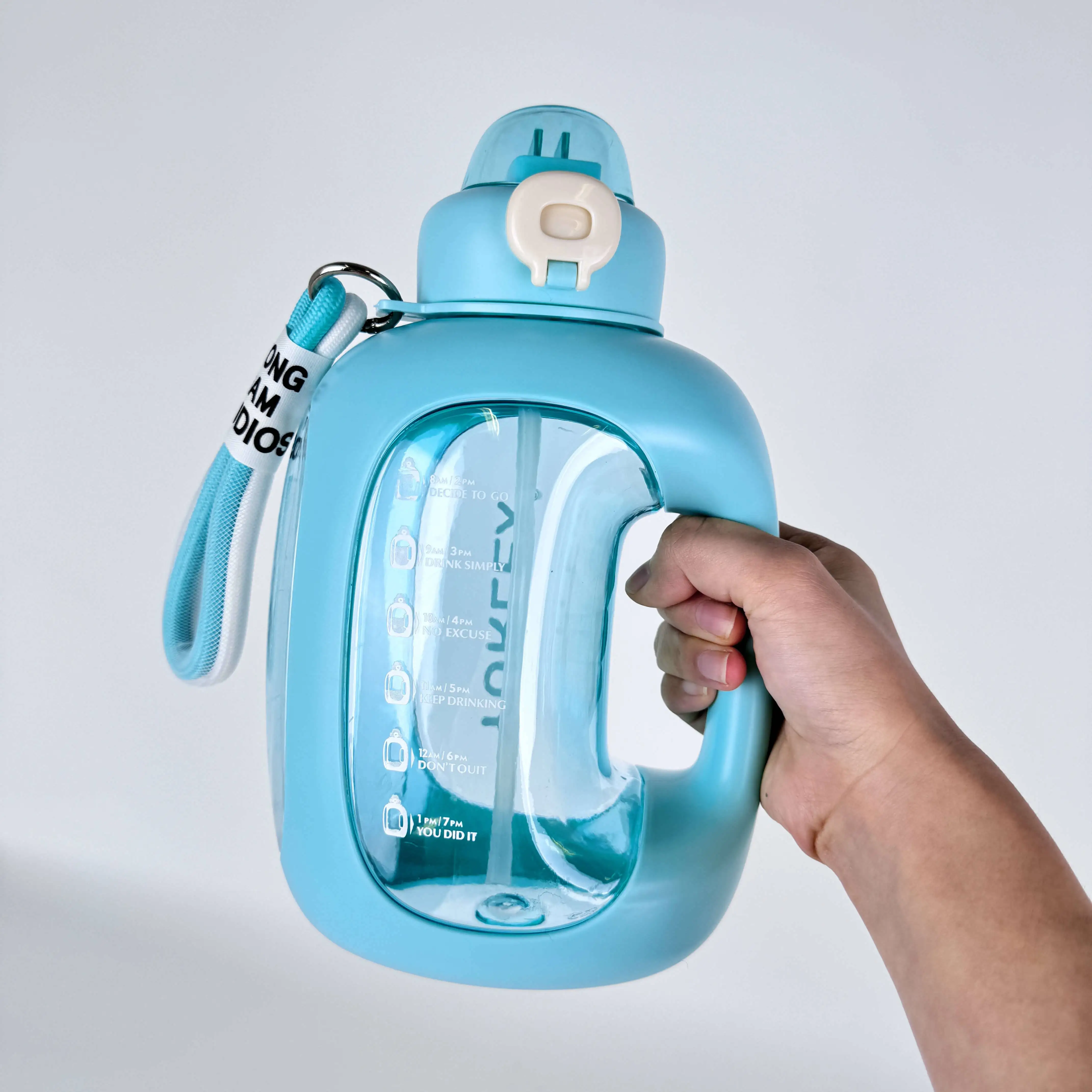 One gallon Sports water bottle 3.78L Fitness ton ton bucket Large capacity plastic space cup jump lid sports kettle