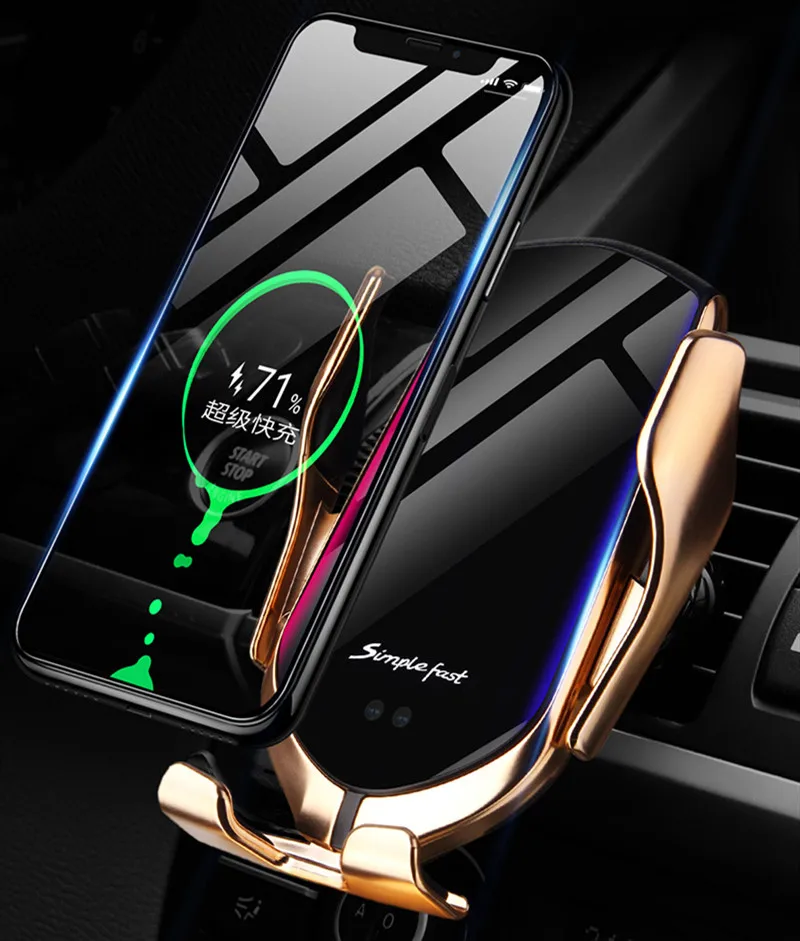 Популярный товар 2021, быстрое автомобильное зарядное устройство, беспроводное зарядное устройство для мобильного телефона, портативное интеллектуальное зарядное устройство с датчиком